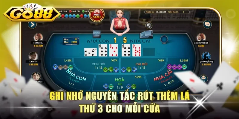 Ghi nhớ nguyên tắc rút thêm lá thứ 3 cho mỗi cửa